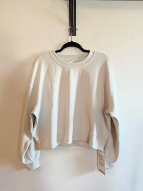 Lululemon Perfectly Oversized Cropped Crew *White Opal